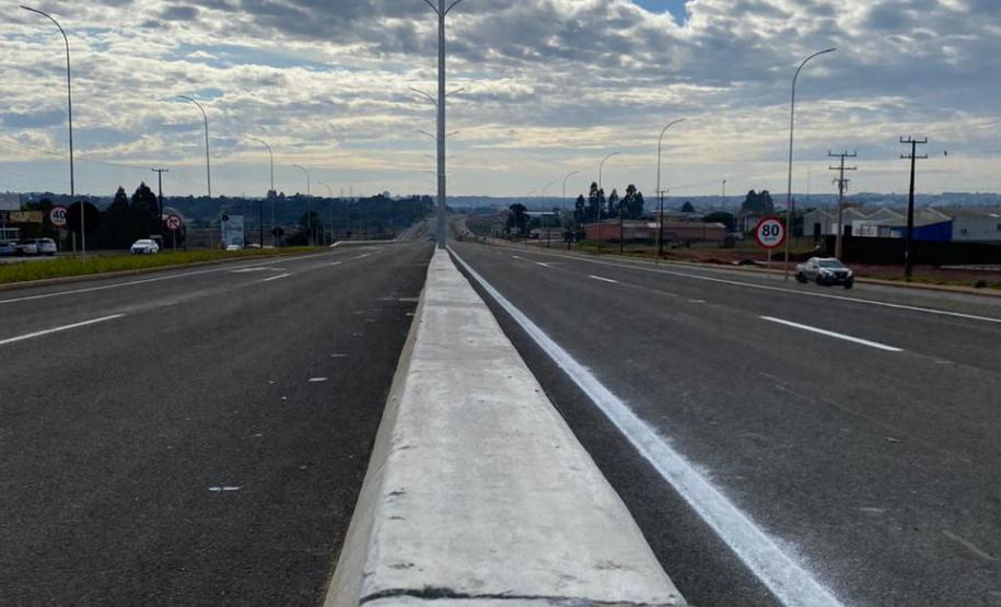 Estado libera tráfego nas pistas principais da obra de duplicação da BR-277 em Guarapuava Foto: DER