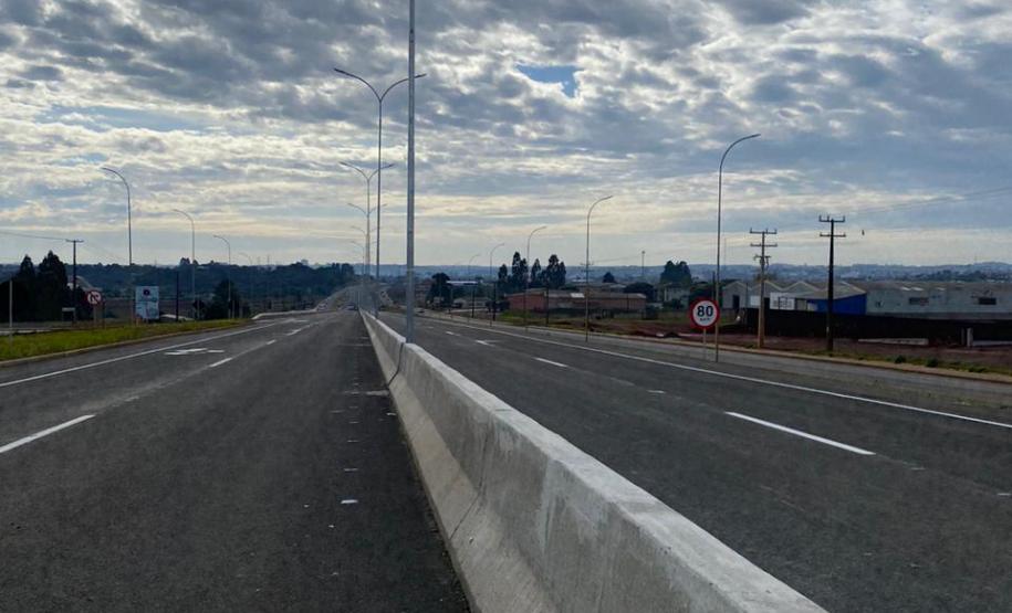 Estado libera tráfego nas pistas principais da obra de duplicação da BR-277 em Guarapuava Foto: DER