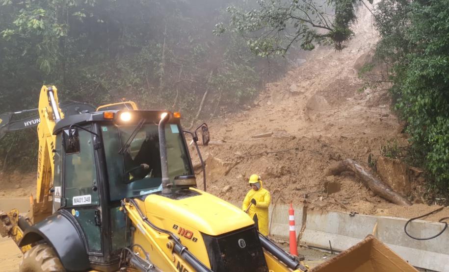 Estrada da Graciosa segue fechada devido a riscos de novos deslizamentos Foto: DER-PR
