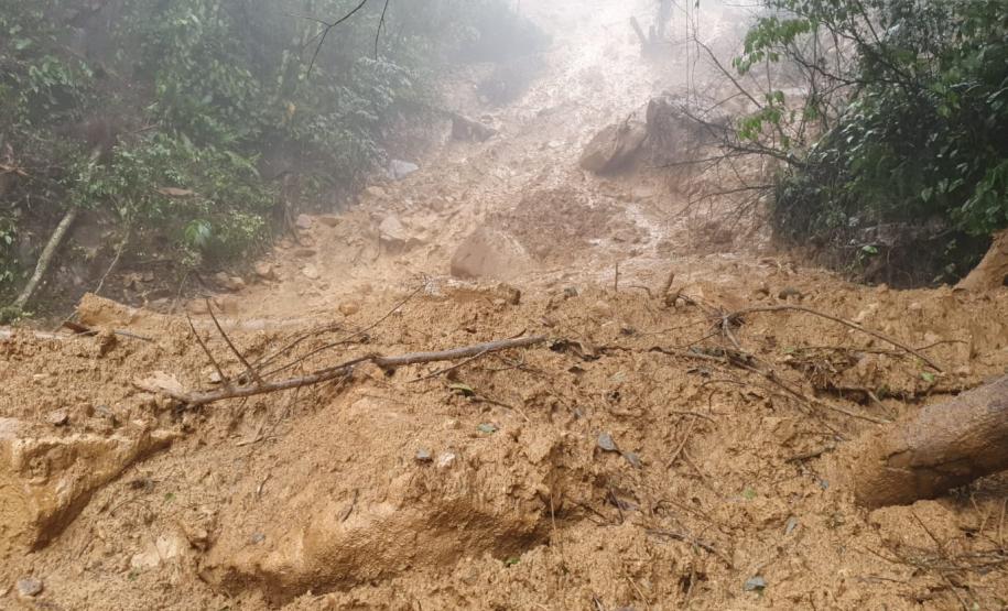 Estrada da Graciosa segue fechada devido a riscos de novos deslizamentos Foto: DER-PR