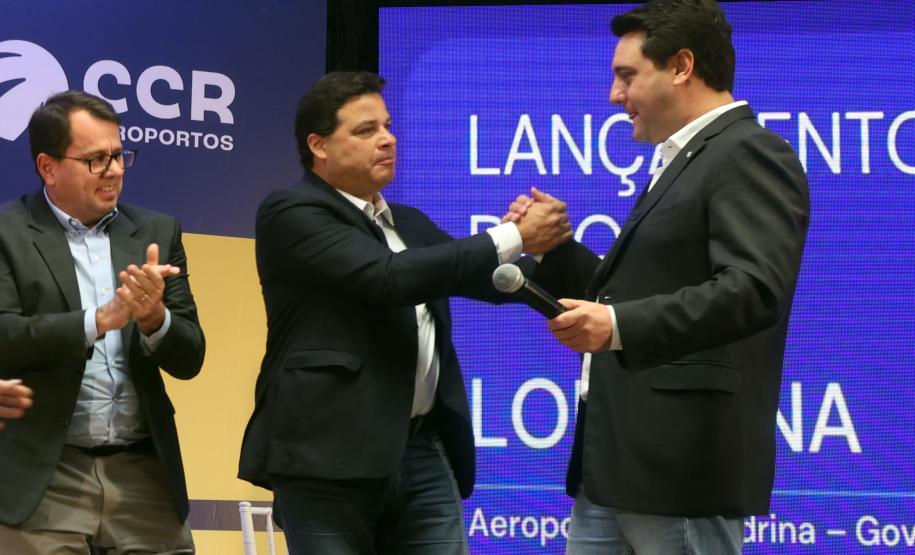 Governador Carlos Massa Ratinho Junior , participa do lançamento das obras do aeroporto de Londrina Foto: Gilson Abreu/AEN
