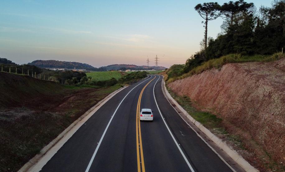 O governador Carlos Massa Ratinho Jr inaugura o Contorno de Francisco Beltrão. Foto: Roberto Dziura Jr/AEN