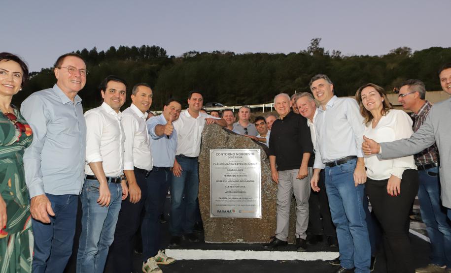 O governador Carlos Massa Ratinho Jr inaugura o Contorno de Francisco Beltrão. Foto: Roberto Dziura Jr/AEN