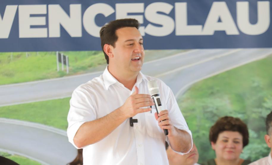 O governador Carlos Massa Ratinho Junior entregou oficialmente nesta quinta-feira (17) o Contorno Sul de Wenceslau Braz, no Norte Pioneiro.  Foto: Roberto Dziura Jr/AEN