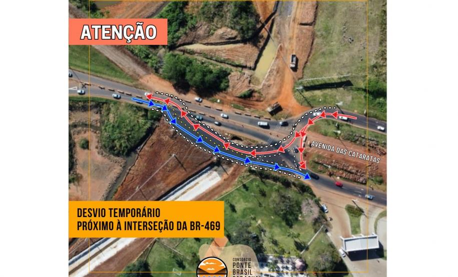 Serviços da nova Perimetral Leste de Foz do Iguaçu alteram tráfego na BR-469 Foto: DER-PR