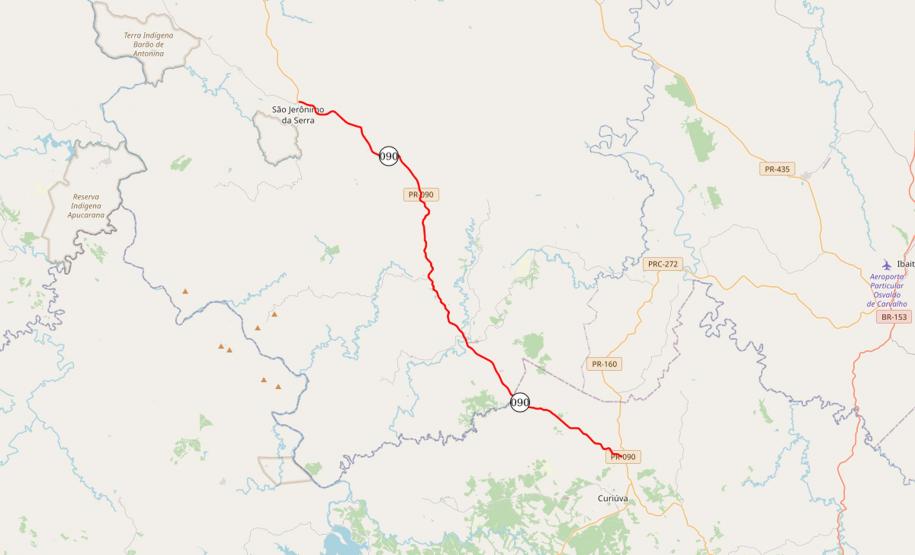 Estado recupera pavimento da PR-090 entre São Jerônimo da Serra e Curiúva Foto: DER
