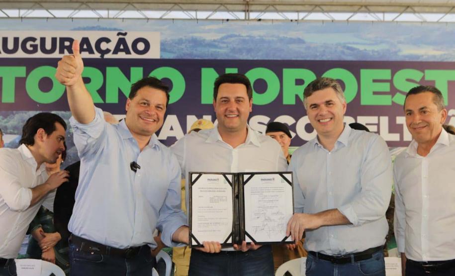 O governador Carlos Massa Ratinho Jr inaugura o Contorno de Francisco Beltrão. Foto: Roberto Dziura Jr/AEN