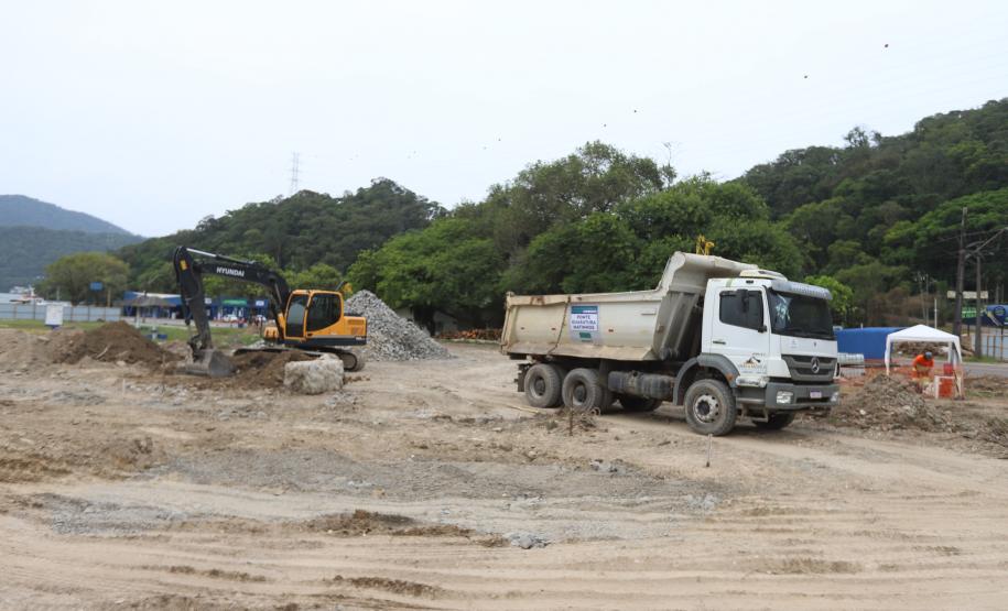Avança a instalação de canteiros da obra da ponte Guaratuba-Matinhos Foto: Geraldo Bubniak/AEN