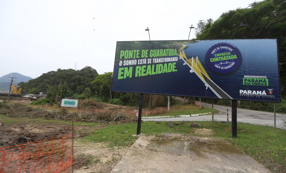 Avança a instalação de canteiros da obra da ponte Guaratuba-Matinhos Foto: Geraldo Bubniak/AEN