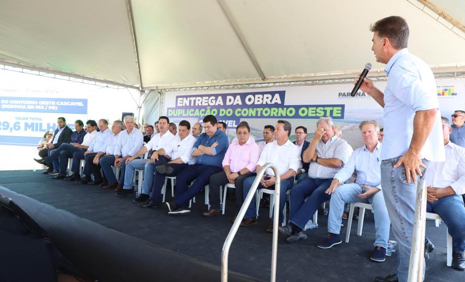 Governador entrega obras de duplicação do Contorno Oeste de Cascavel Foto: Ari Dias/AEN
