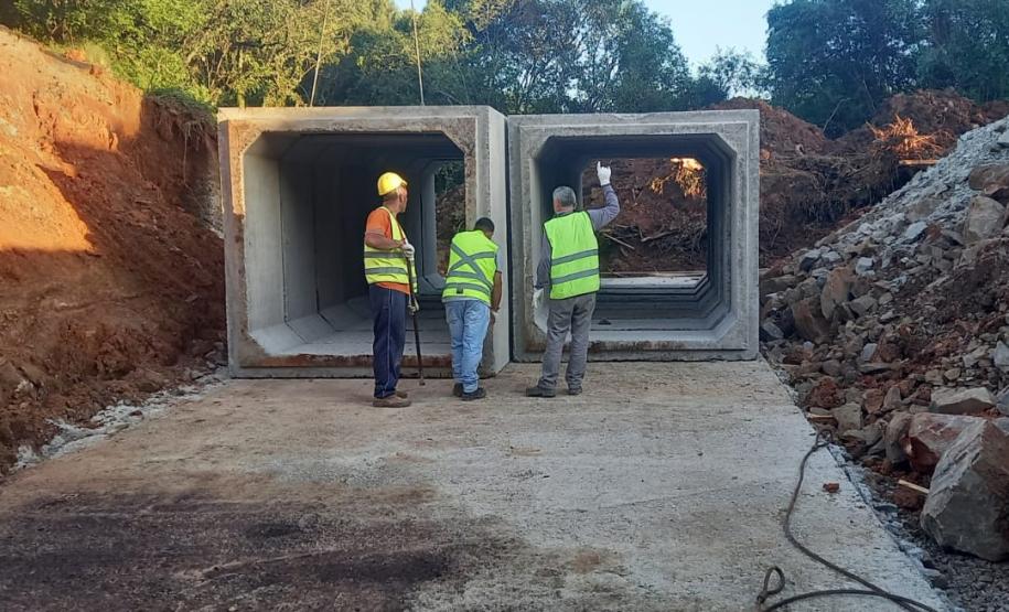 Obra de recuperação da rodovia de Entre Rios já tem novas galerias de concreto Foto: DER