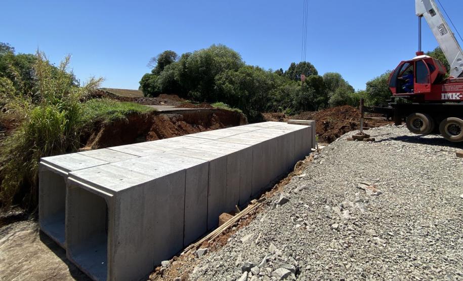 Obra de recuperação da rodovia de Entre Rios já tem novas galerias de concreto Foto: DER