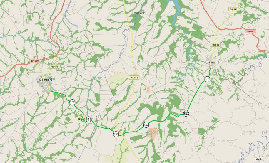 PR-553 - Assinado o contrato de conservação da rodovia entre Mamborê e Luiziana Foto: DER-PR