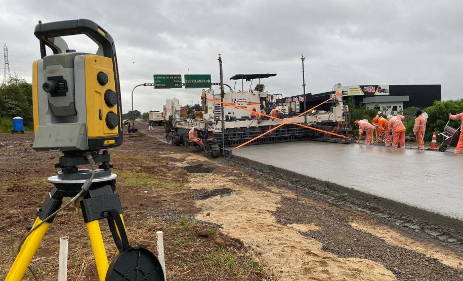 Começa a etapa de concretagem da rodovia entre Palmas e Clevelândia Foto: DER