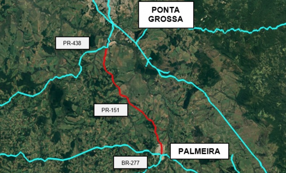 R$ 274 milhões: DER/PR publica edital de modernização da PR-151, de Palmeira a Ponta Grossa Foto: DER