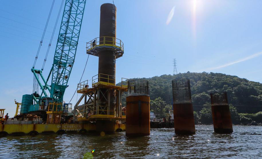 Obras da ponde te Guaratuba Foto: Roberto Dziura Jr/AEN