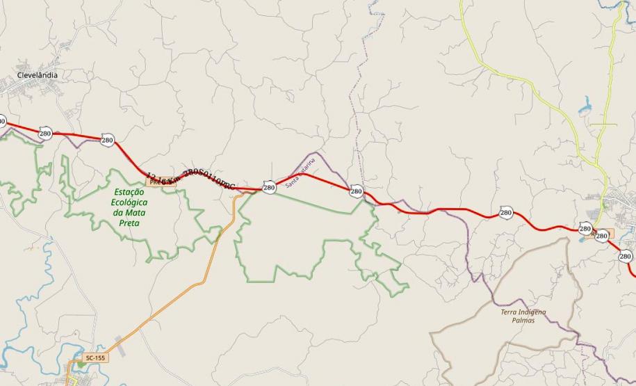 Em quatro meses, pavimentação em concreto entre Palmas e Clevelândia passa de 40%