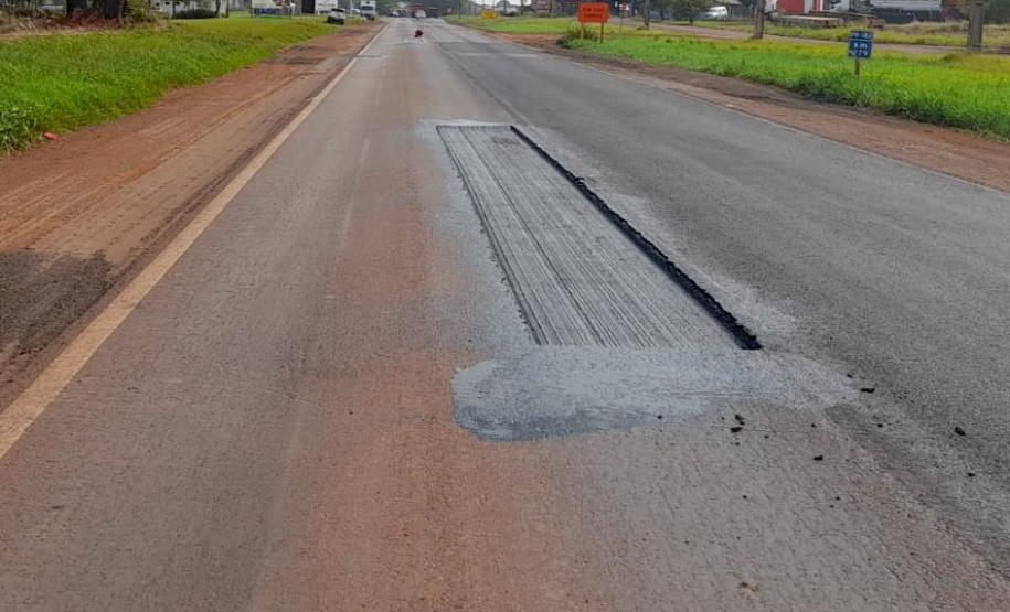 Rodovia entre Palotina e Toledo recebe serviços de conservação do pavimento