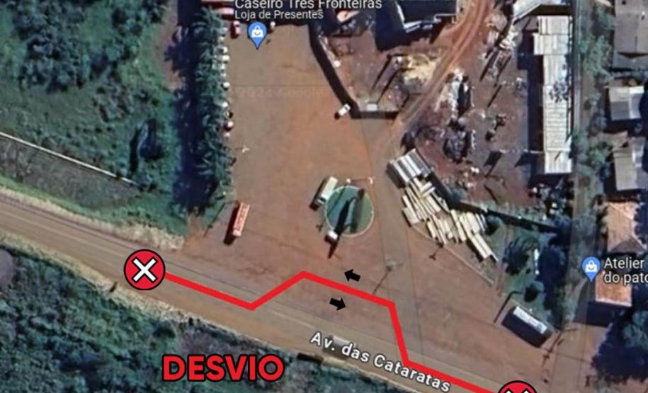 mapa de desvio para construção de novo bueiro