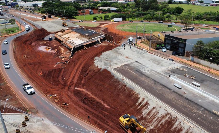 Obras do Viaduto da PUC, em Londrina