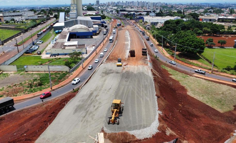 Obras do Viaduto da PUC, em Londrina