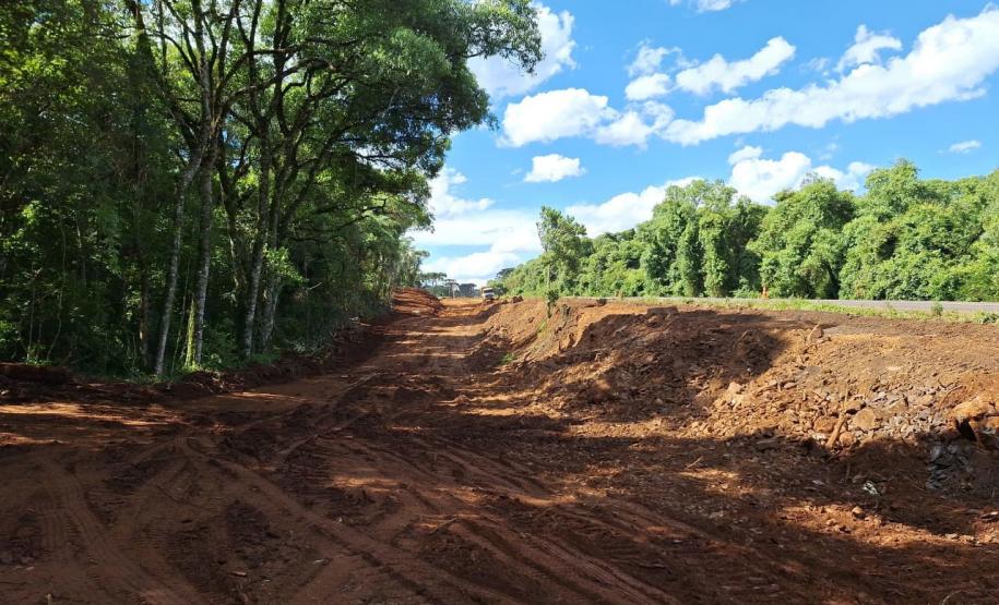 obra de concretagem na duplicação em Guarapuava