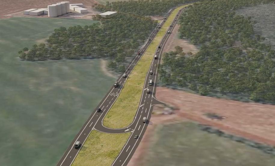 Projeto da duplicação da PRC-466 entre Turvo e Pitanga.