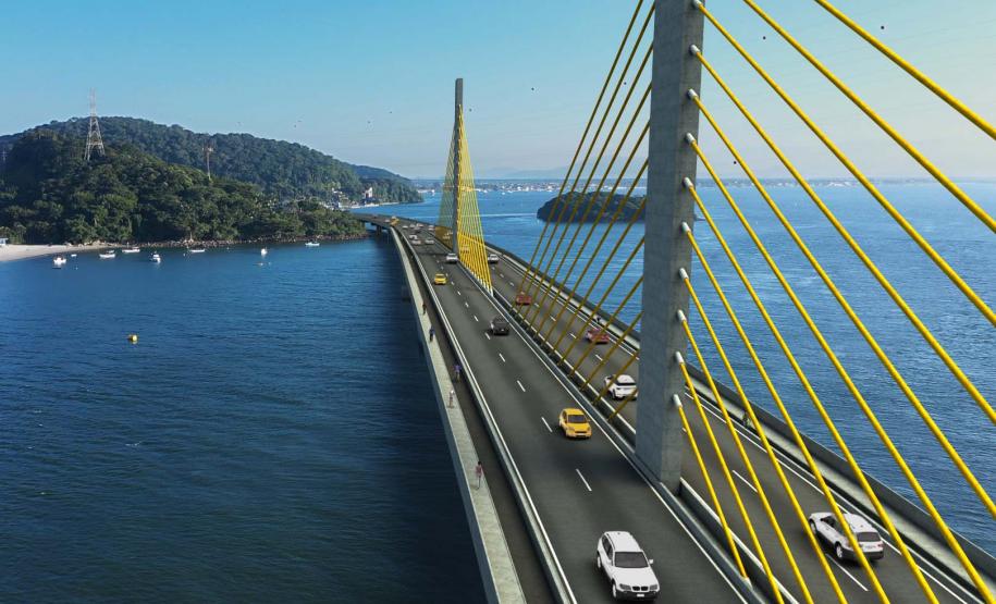 imagem simulada obra da Ponte de Guaratuba