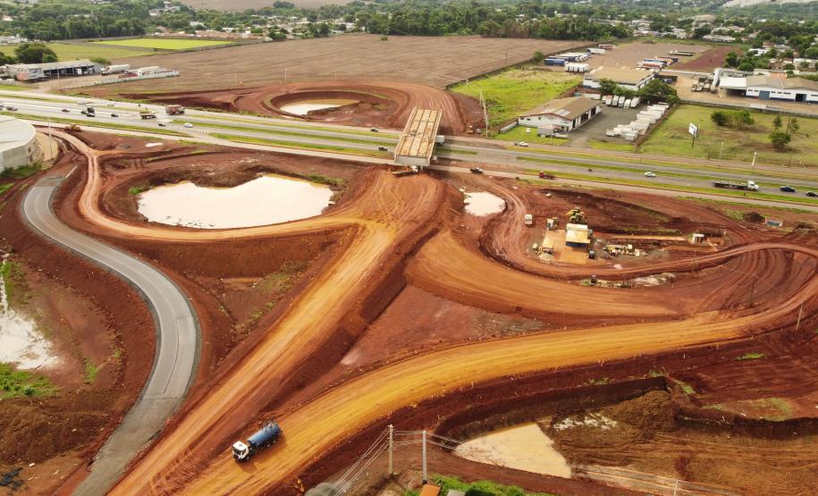 obras na Perimetral Leste de Foz