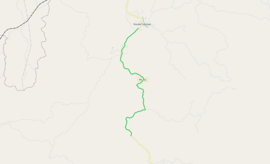 Mapa em satélite da pavimentação em Doutor Ulysses