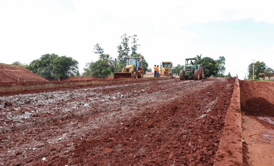 obra do viaduto de Iporã