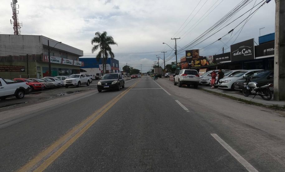 Atual estrada entre Matinhos e Pontal do Paraná