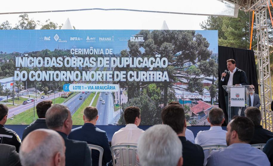 O governador Carlos Massa Ratinho Junior e o ministro dos Transportes, Renan Filho, participam nesta quarta-feira (18) do anúncio do início da duplicação do Contorno Norte de Curitiba.