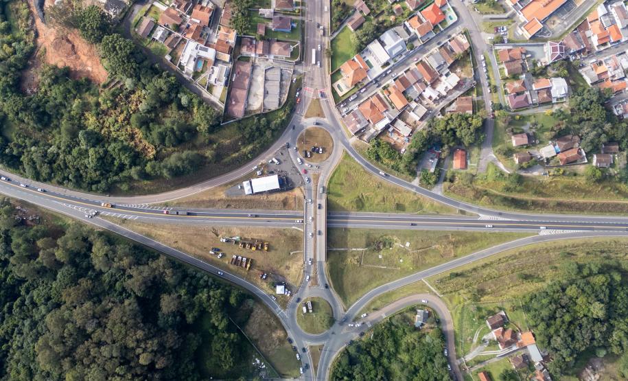 Vista aérea da Duplicação do Contorno Norte de Curitiba