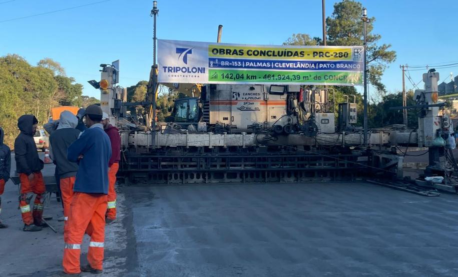 Momento final da Concretagem da PRC-280 entre Pato Branco e Clevelândia