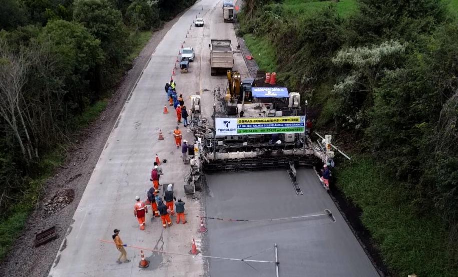 Momento final da Concretagem da PRC-280 entre Pato Branco e Clevelândia