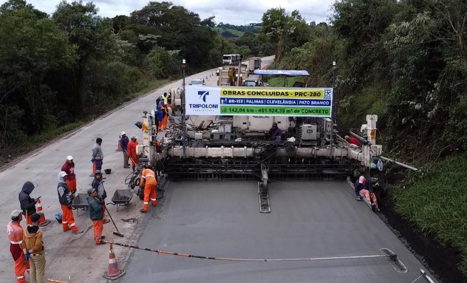 Momento final da Concretagem da PRC-280 entre Pato Branco e Clevelândia