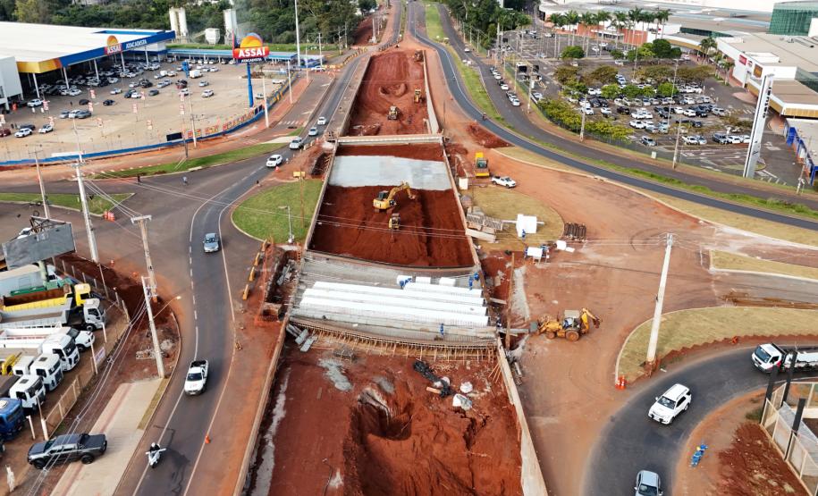 Obras do novo Trevo do Catuaí em Maringá