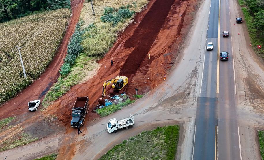 obras do novo viaduto de Lerroville