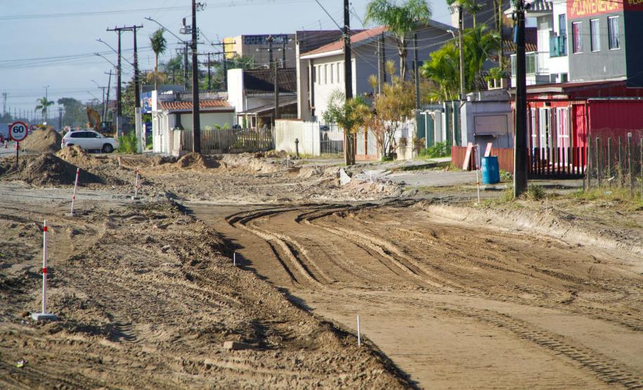 Obras da duplicação em concreto da PR-412 entre Matinhos e Pontal do Paraná