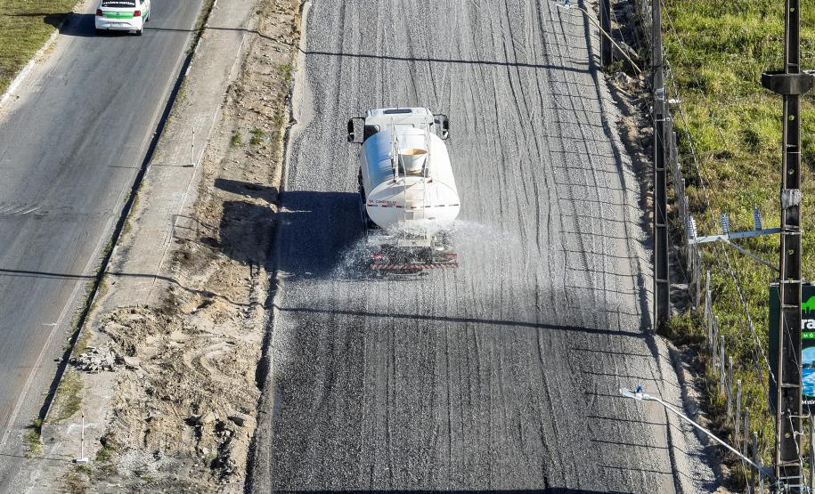 Obras da duplicação em concreto da PR-412 entre Matinhos e Pontal do Paraná