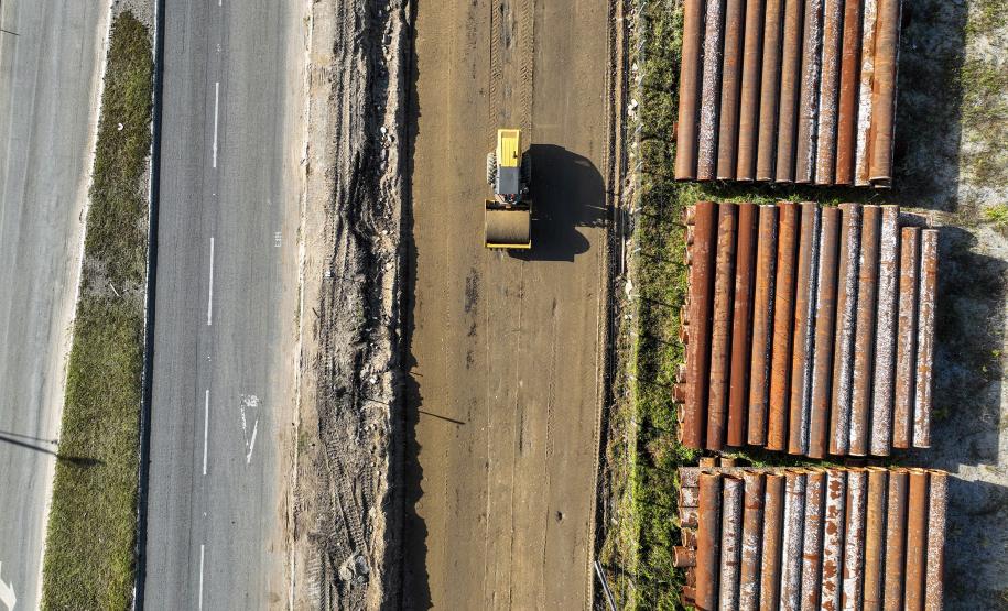 Obras da duplicação em concreto da PR-412 entre Matinhos e Pontal do Paraná