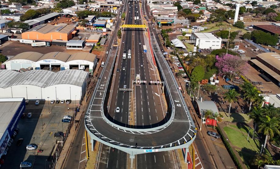 Imagem aérea do viaduto
