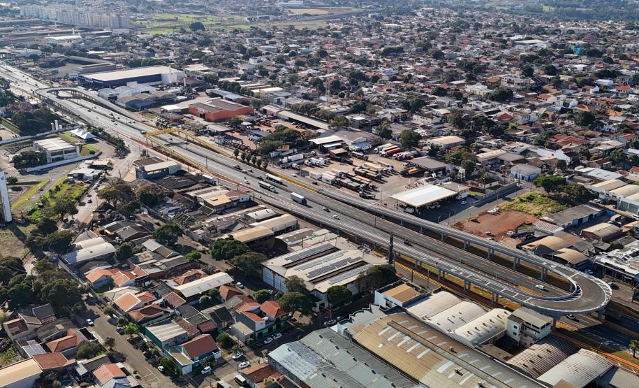 Imagem aerea do viaduto