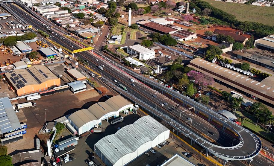 Imagem aerea do viaduto