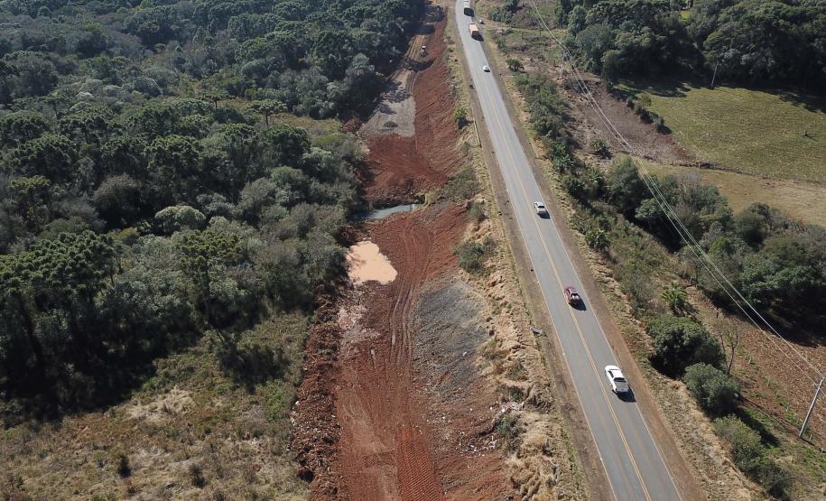 trecho da PRC-466 entre Guarapuava e Palmeirinha
