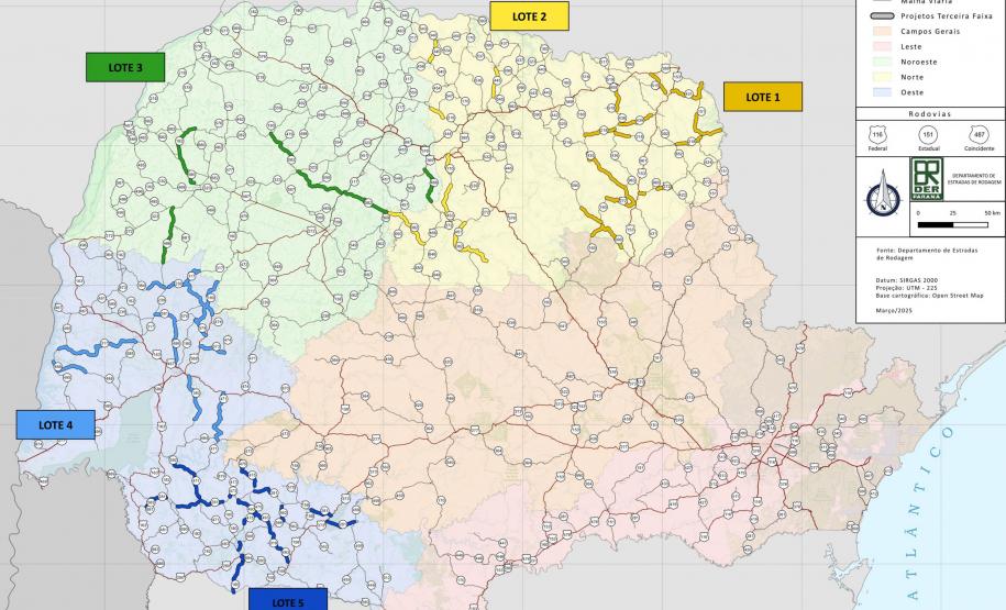 Mapa cartográfico da malha viária
