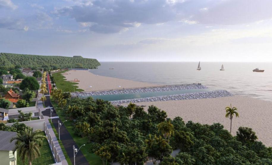 Projeto da engorda da praia de Guaratuba.