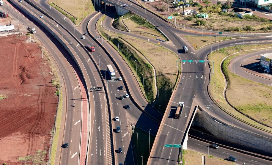 Cascavel, trevo de entrada do município.