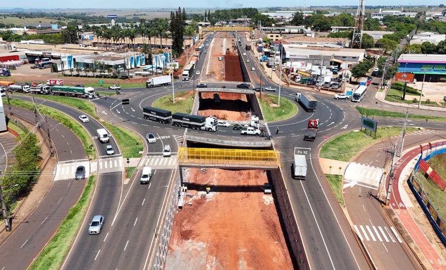 Obras do novo Trevo do Catuaí em Maringá